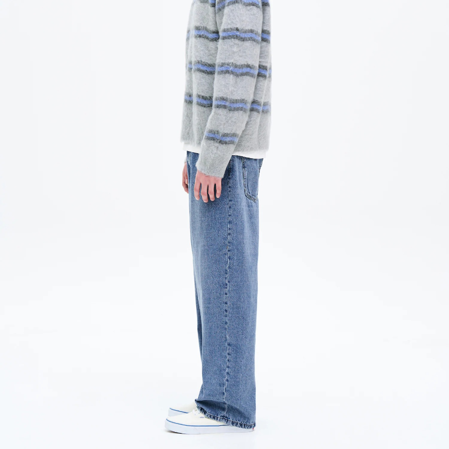 8 seconds Essential Wide-Fit Denim Pants — Blue