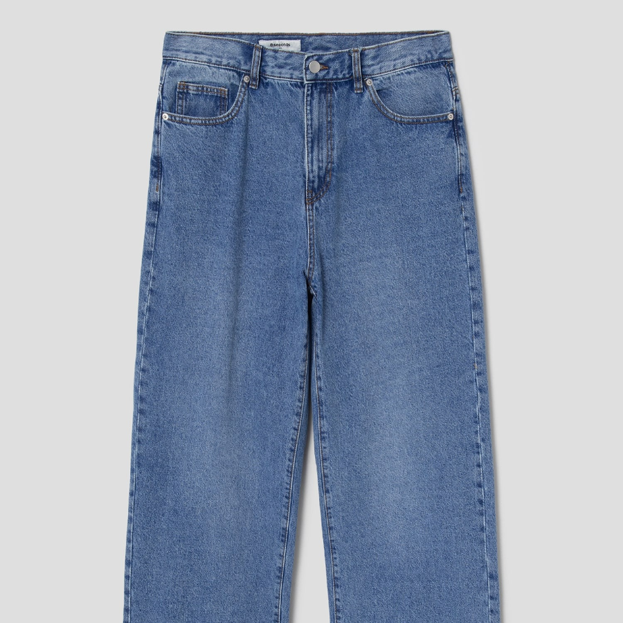 8 seconds Essential Wide-Fit Denim Pants — Blue