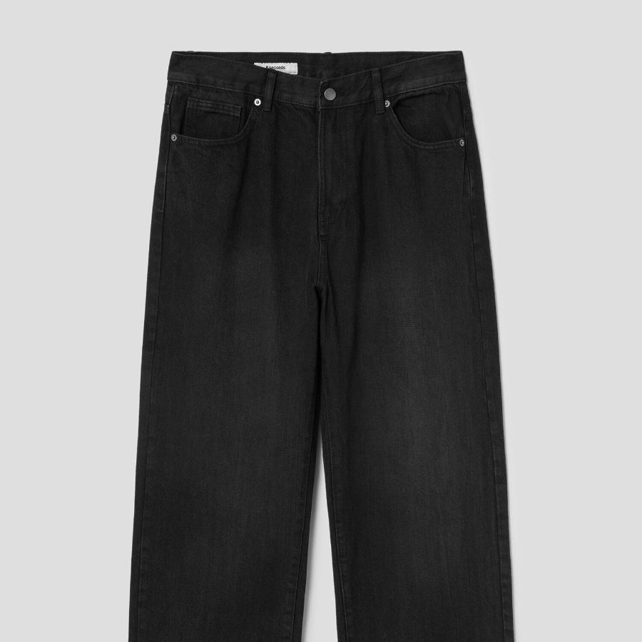 8 seconds Essential Wide-Fit Denim Pants — Black