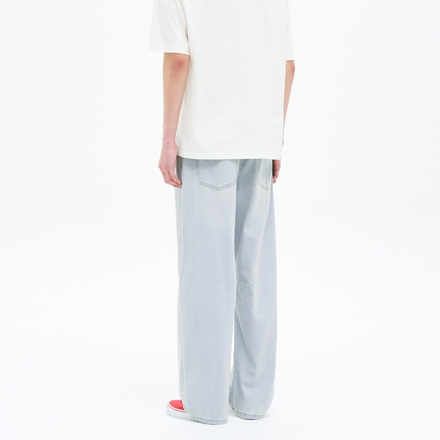 8 seconds Balloon-Fit Denim Pants — Sky Blue