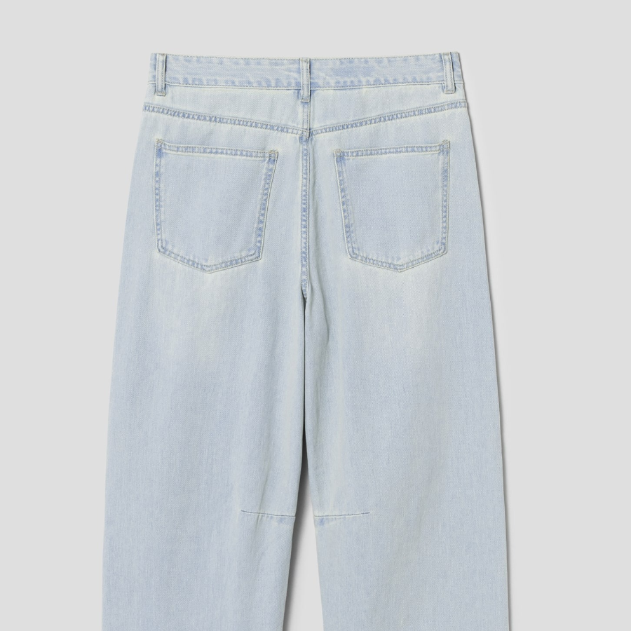 8 seconds Balloon-Fit Denim Pants — Sky Blue
