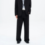 8 seconds Denim-Like Wide-Fit Setup Pants — Black