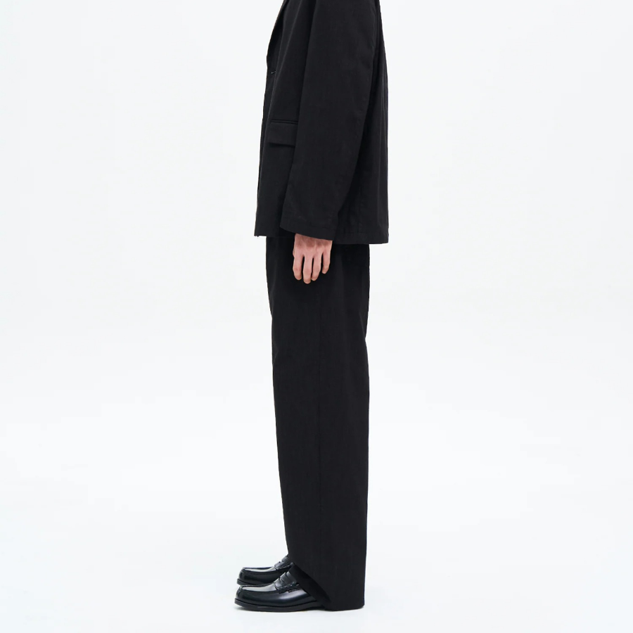 8 seconds Denim-Like Wide-Fit Setup Pants — Black