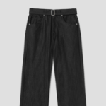 8 seconds Denim-Like Wide-Fit Setup Pants — Black