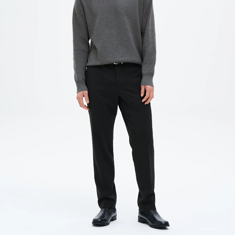 8 seconds [Everyday Slacks] Slim-Fit Basic Slacks — Black