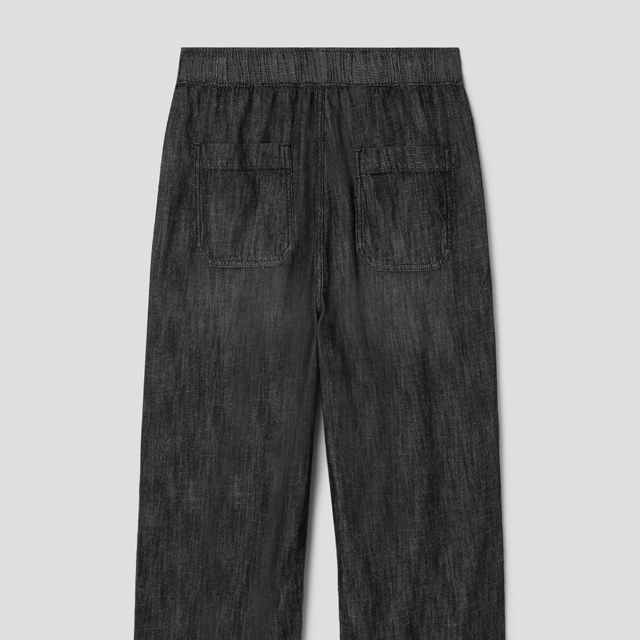 8 seconds Full-Banding Wide-Fit Denim Pants — Black