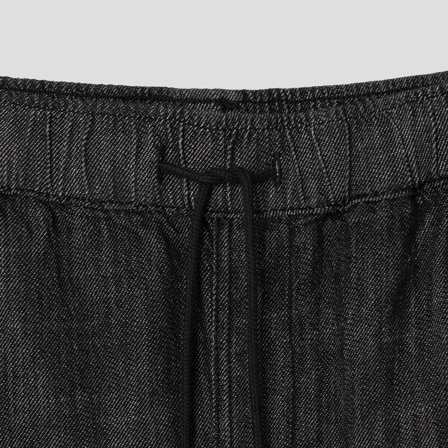 8 seconds Full-Banding Wide-Fit Denim Pants — Black