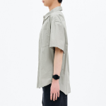 8 seconds 60s Cotton Poplin Oversized Short-Sleeve Shirt — Khaki