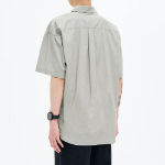 8 seconds 60s Cotton Poplin Oversized Short-Sleeve Shirt — Khaki