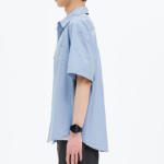 8 seconds 60s Cotton Poplin Oversized Short-Sleeve Shirt — Sky Blue