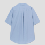 8 seconds 60s Cotton Poplin Oversized Short-Sleeve Shirt — Sky Blue