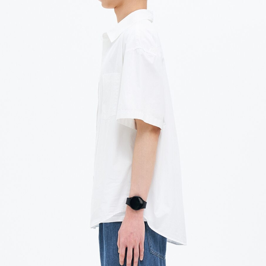 8 seconds 60s Cotton Poplin Oversized Short-Sleeve Shirt — White