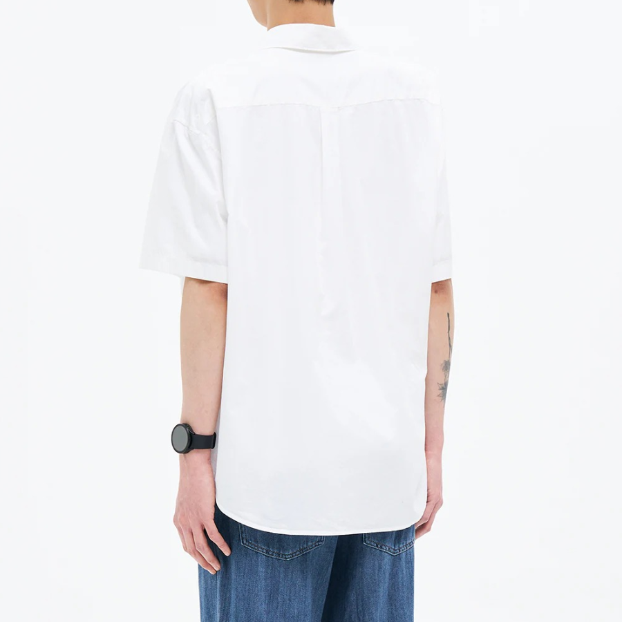 8 seconds 60s Cotton Poplin Oversized Short-Sleeve Shirt — White