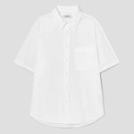 8 seconds 60s Cotton Poplin Oversized Short-Sleeve Shirt — White