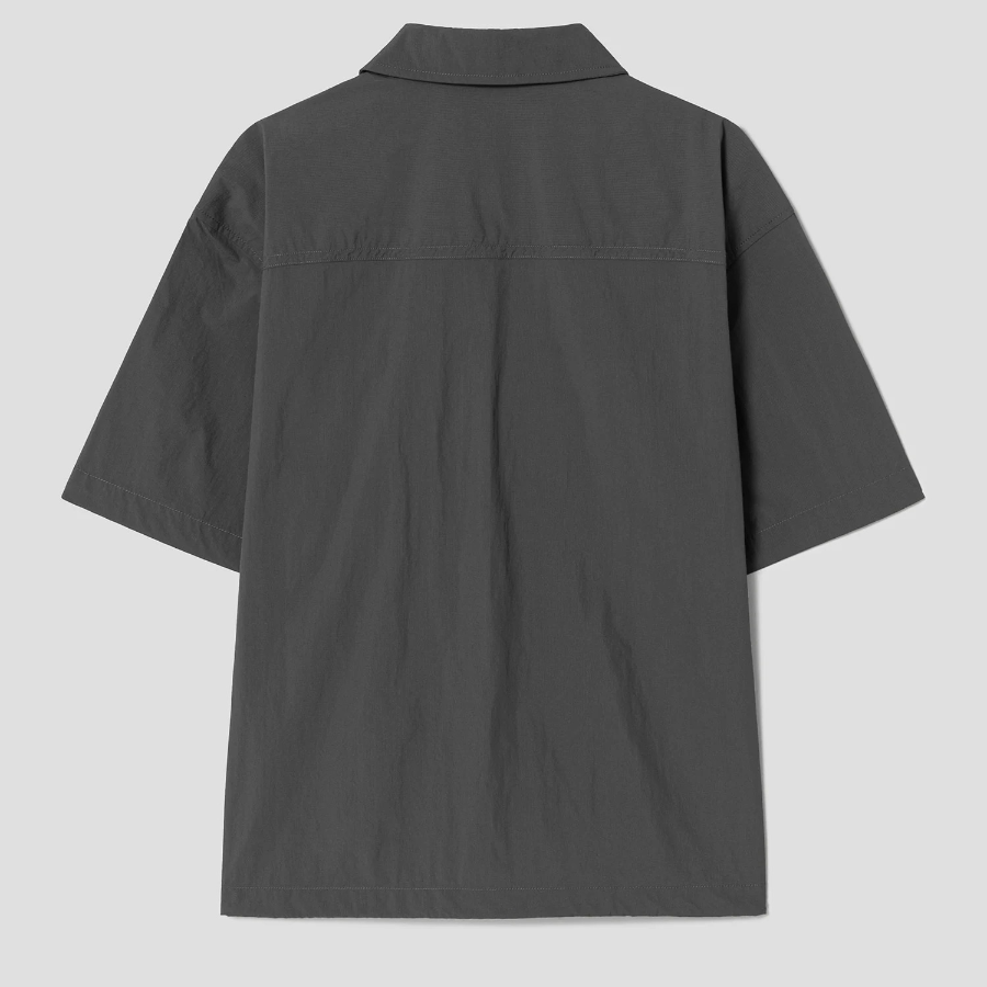 8 seconds Nylon Utility Short-Sleeve Shacket — Ash