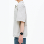 8 seconds Nylon Utility Short-Sleeve Shacket — Light Grey
