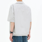 8 seconds Nylon Utility Short-Sleeve Shacket — Light Grey