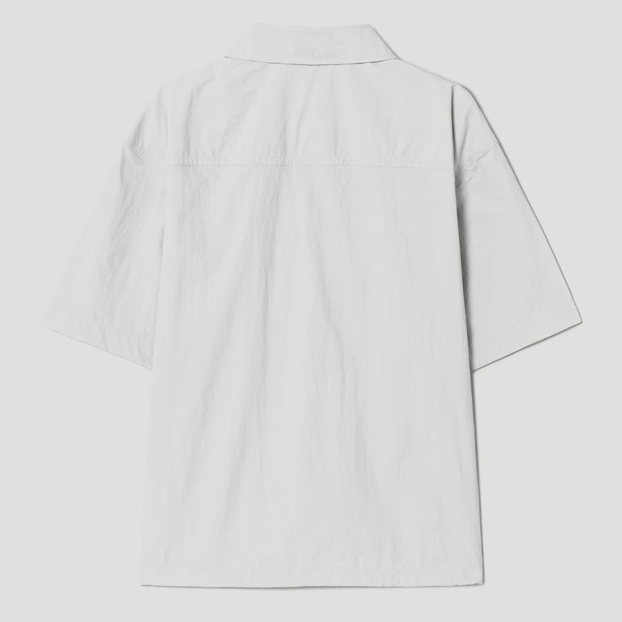 8 seconds Nylon Utility Short-Sleeve Shacket — Light Grey