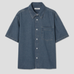 8 seconds Essential Short-Sleeve Denim Shirt — Blue
