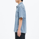 8 seconds Essential Short-Sleeve Denim Shirt — Sky Blue