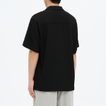 8 seconds Crinkle Pullover Shirt — Black