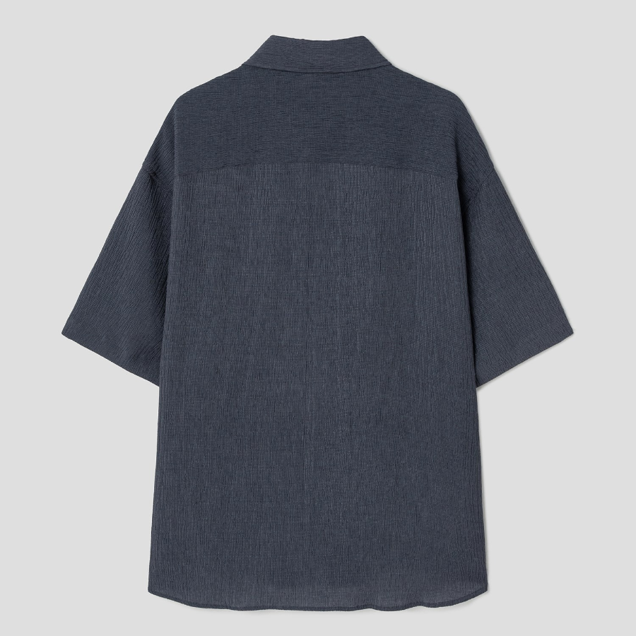 8 seconds Crinkle Short-Sleeve Shirt — Ash
