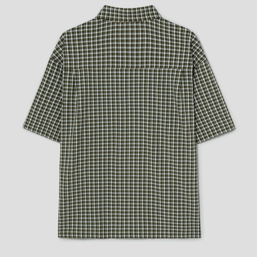 8 seconds Check Short-Sleeve Shirt — Khaki