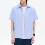 8 seconds Oxford Oversized Short-Sleeve Shirt — Sky Blue