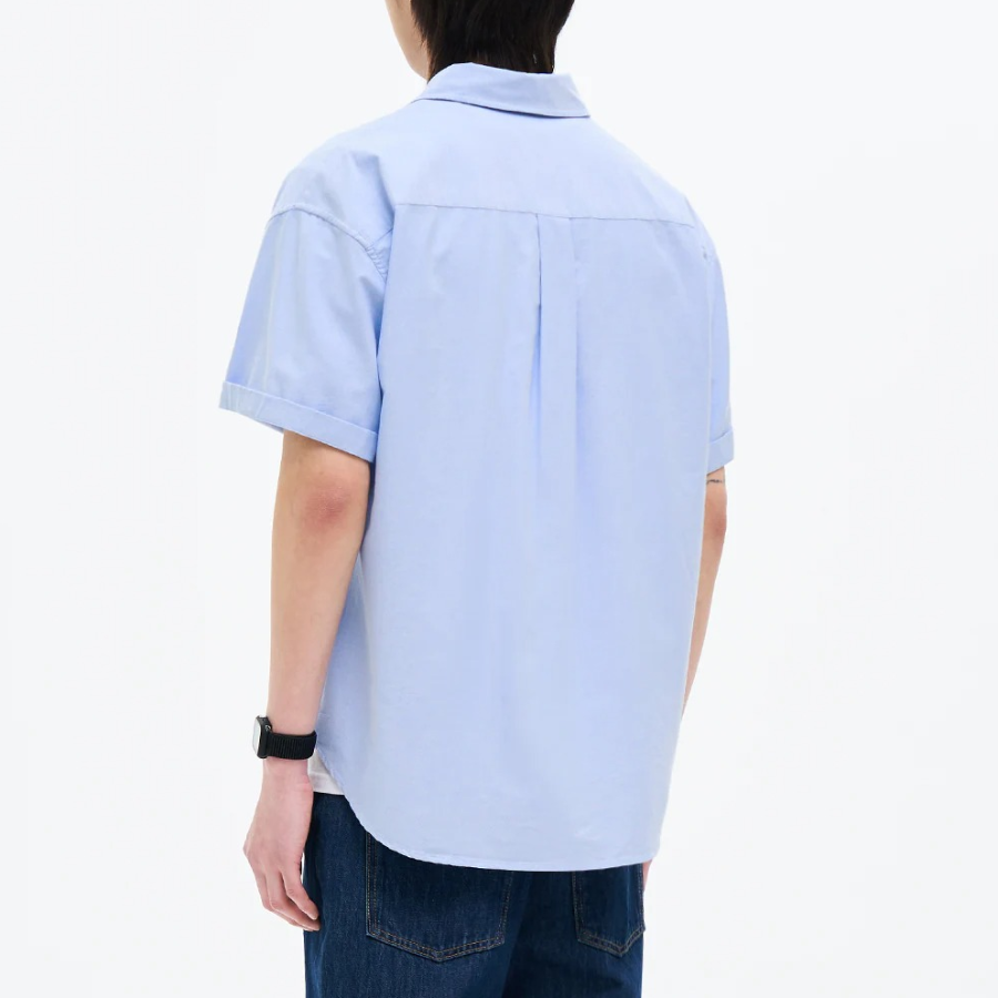 8 seconds Oxford Oversized Short-Sleeve Shirt — Sky Blue