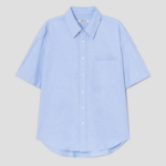 8 seconds Oxford Oversized Short-Sleeve Shirt — Sky Blue