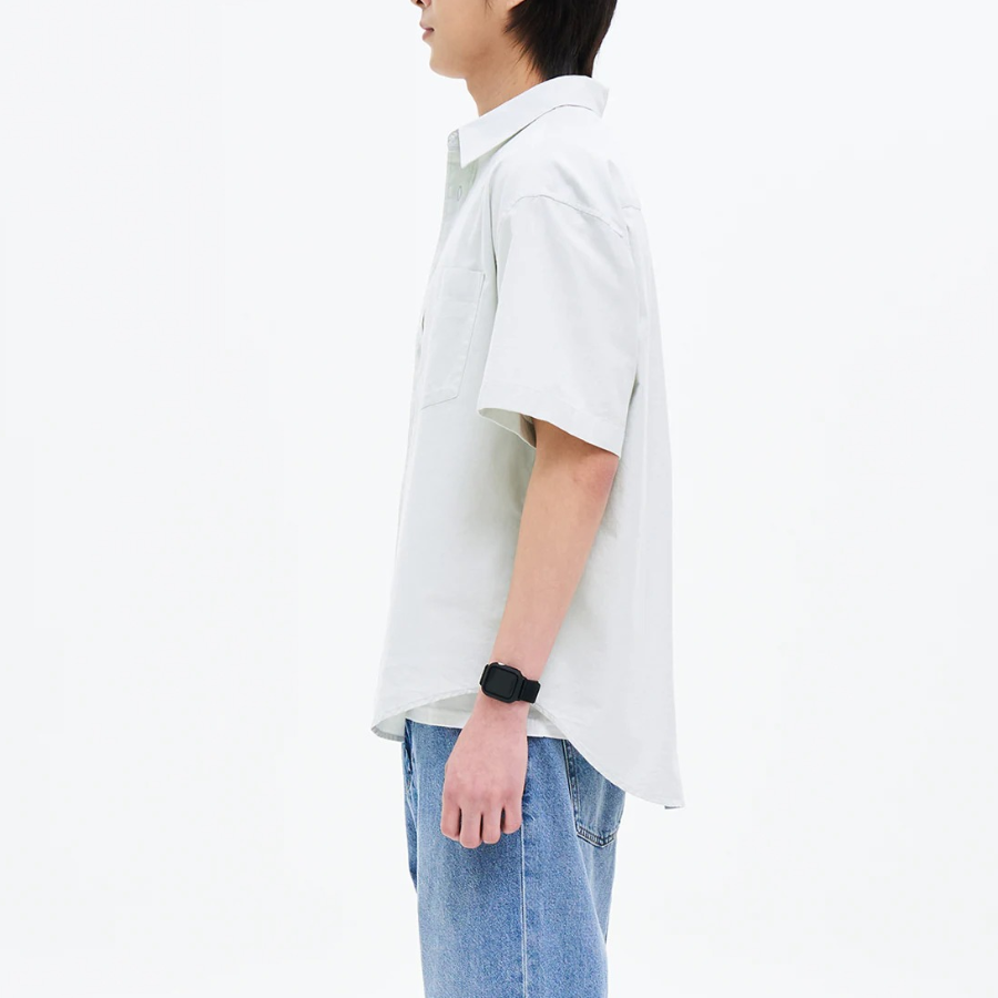 8 seconds Oxford Oversized Short-Sleeve Shirt — Light Green
