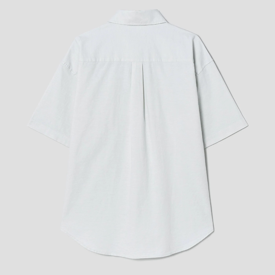 8 seconds Oxford Oversized Short-Sleeve Shirt — Light Green