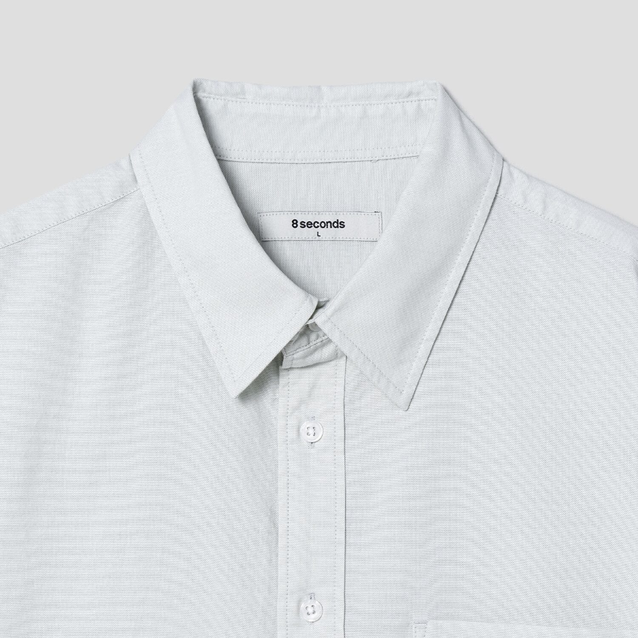 8 seconds Oxford Oversized Short-Sleeve Shirt — Light Green