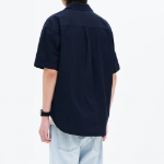 8 seconds Oxford Oversized Short-Sleeve Shirt — Navy