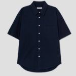 8 seconds Oxford Oversized Short-Sleeve Shirt — Navy