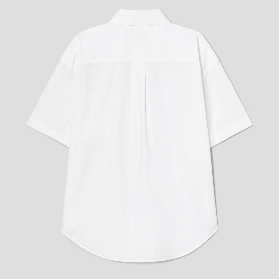 8 seconds Oxford Oversized Short-Sleeve Shirt — White
