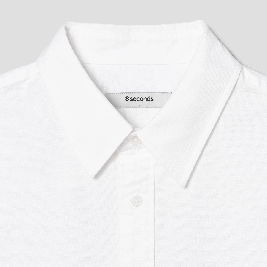 8 seconds Oxford Oversized Short-Sleeve Shirt — White