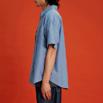 8 seconds Chambray Short-Sleeve Work Shirt — Blue