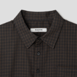 8 seconds Sheer Check Short-Sleeve Shirt — Brown