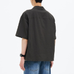 8 seconds Seersucker Short-Sleeve Shacket — Khaki