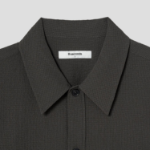 8 seconds Seersucker Short-Sleeve Shacket — Khaki