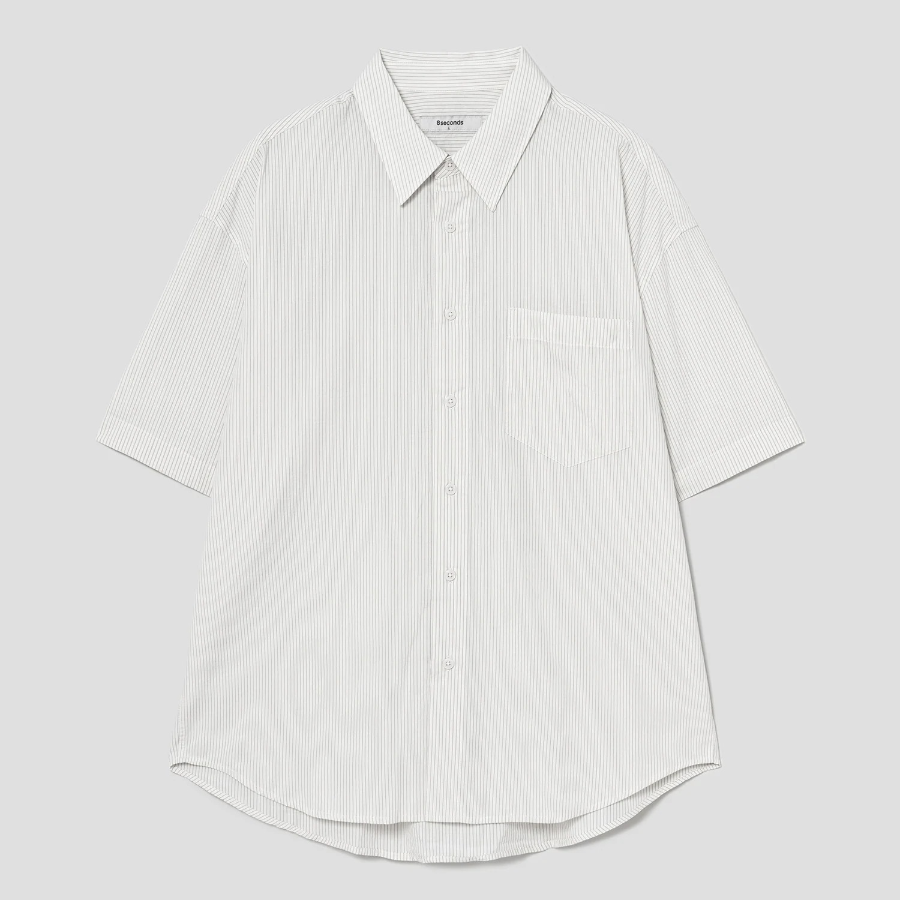 8 seconds Textured Stripe Short-Sleeve Shirt — Ivory