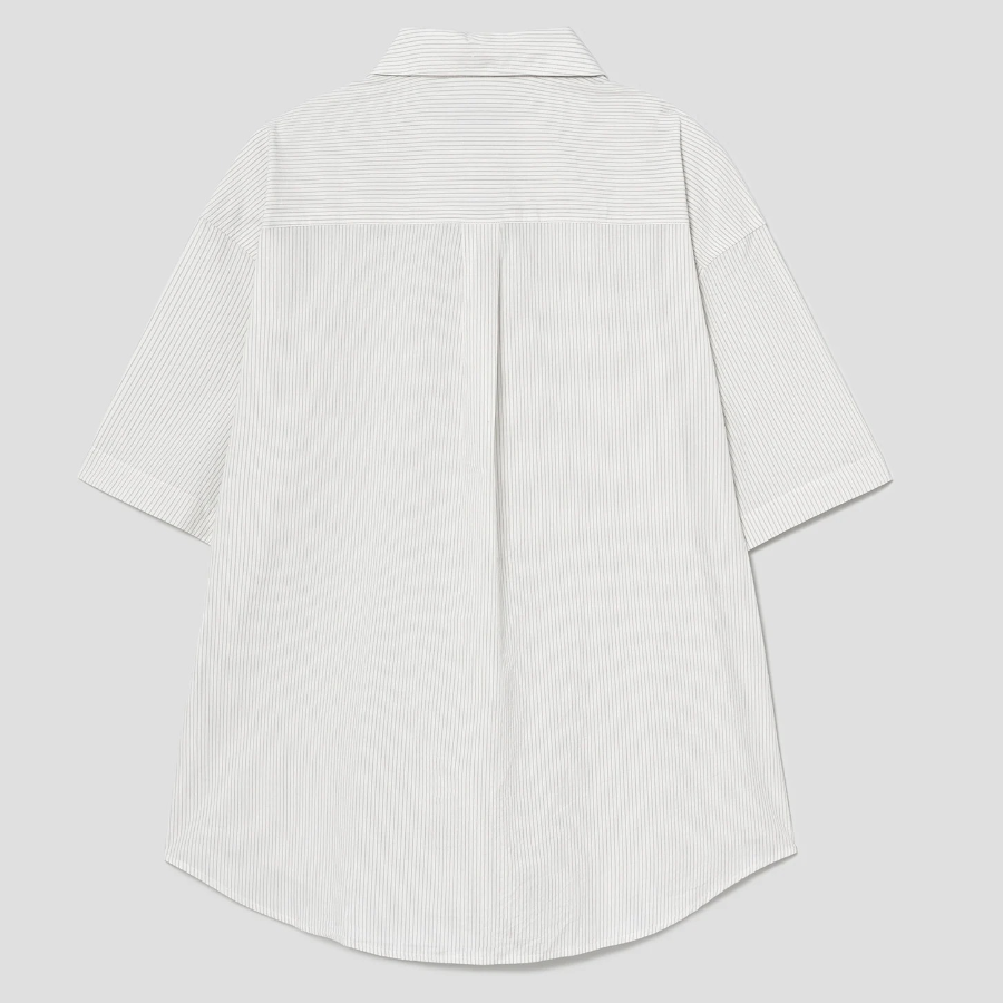 8 seconds Textured Stripe Short-Sleeve Shirt — Ivory