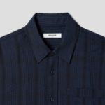 8 seconds Sheer Stripe Oversized Shirt — Navy