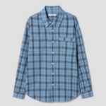 8 seconds Sheer Check Oversized Shirt — Blue