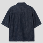 8 seconds Short-Sleeve Zip-Up Denim Shacket — Navy