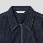 8 seconds Short-Sleeve Zip-Up Denim Shacket — Navy