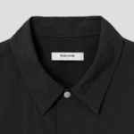 8 seconds Nylon Trucker Oversized Short-Sleeve Shacket — Black