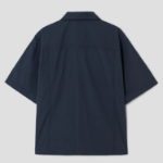 8 seconds Nylon Trucker Oversized Short-Sleeve Shacket — Navy