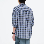 8 seconds Oversized Check Shirt — Sky Blue